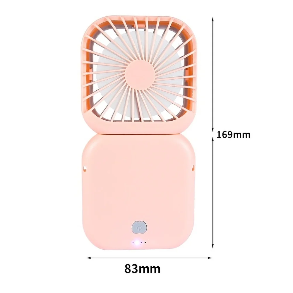 

Portable Mini Folding USB Rechargeable 3 Speed Neck Desk Fans handheld Cooling Fan with Mirror for Office Household Traveling
