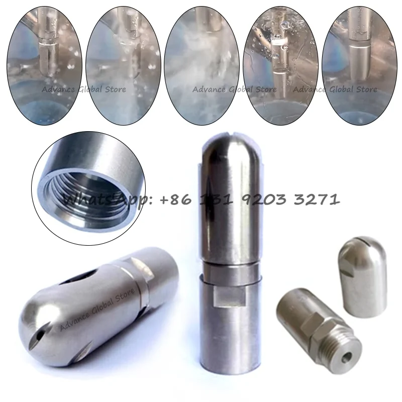 SS316 Small Cans Bucket Cleaning Srpay Nozzle, 360 Degree Automatic Rotating Bottles Tank Washing Nozzle, Cleaning Tools Kit