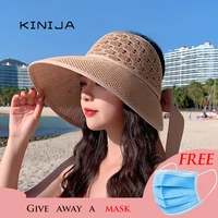 summer ladies hats and caps uv protection straw hat sombrero playa beach hats women hollow out bandage wide brim visor sun hat