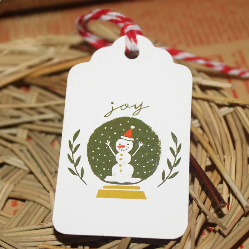 50 шт. многоцветные рождественские бумажные бирки для рождественской вечеринки