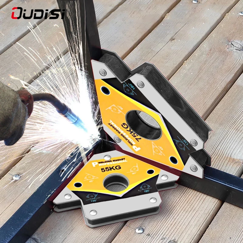 

2pcs25LBS Magnetic Welding Holders Multi-angle Solder Arrow Magnet Weld Fixer Positioner Ferrite Holding Auxiliary Locator Tools