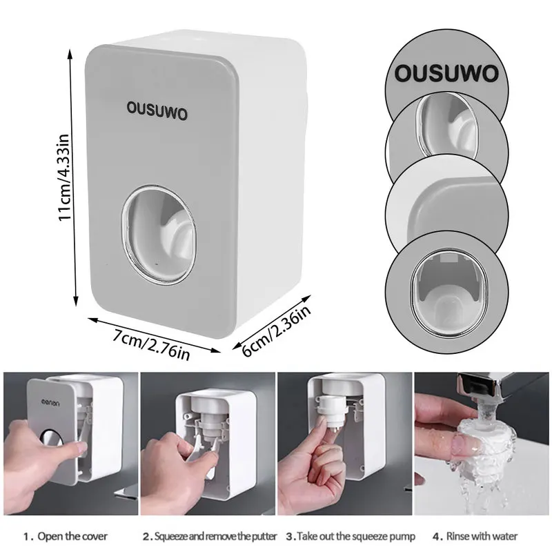 

Holder Wall Automatic Toothpaste Dispenser Toothbrush Toothpaste Mount Shelf Storage Rack Toothpaste Squeezer Bathroom Gadgets