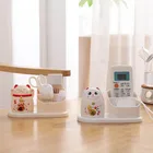 1 шт. с изображением из мультфильма Lucky Cat милый Футляр для зубочисток кухонные принадлежности бытовой гостиная для рабочего стола, пыленепроницаемый пластиковые ящики для хранения