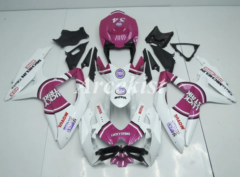 

Injection mold New ABS Whole Fairings Kit Fit for suzuki GSX-R600 R750 600 750 K8 2008 2009 2010 08 09 10 Pink lucky