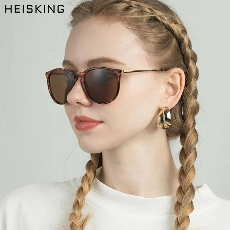 

HEISKING Vintage Cat Eye Sunglasses Women Brand Designer Oculos De sol Feminino Rays Protection Mirrored Sun Glasses 2020