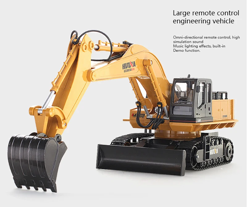 HUINA 1510 RC экскаватор гусеничный 1/16 Электрический экскаватор с дистанционным управлением моделирование инженерное транспортное средство Игрушки для мальчиков
