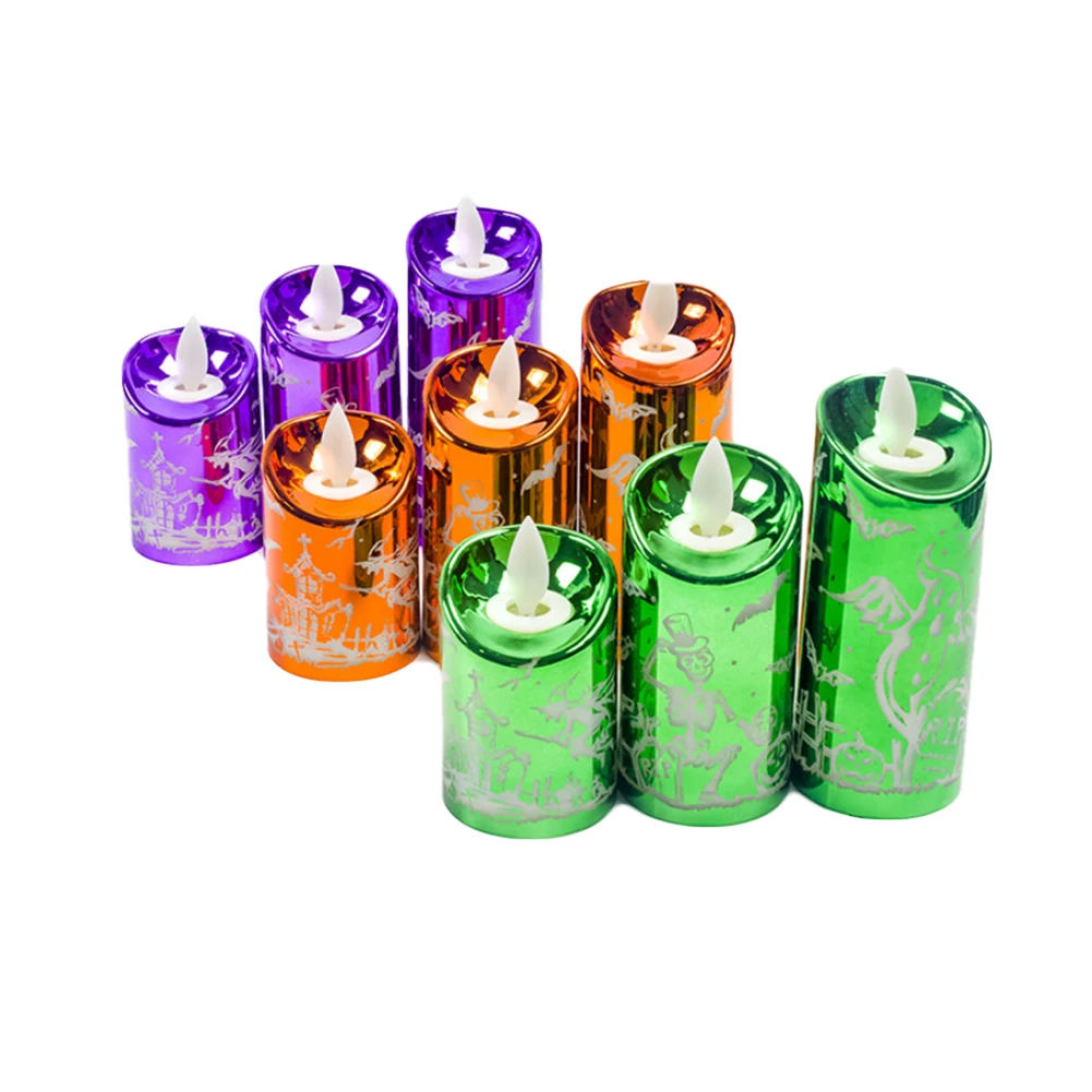 2020 Хэллоуин Творческий Беспламенного светодиодный лампы в форме свечи батарея