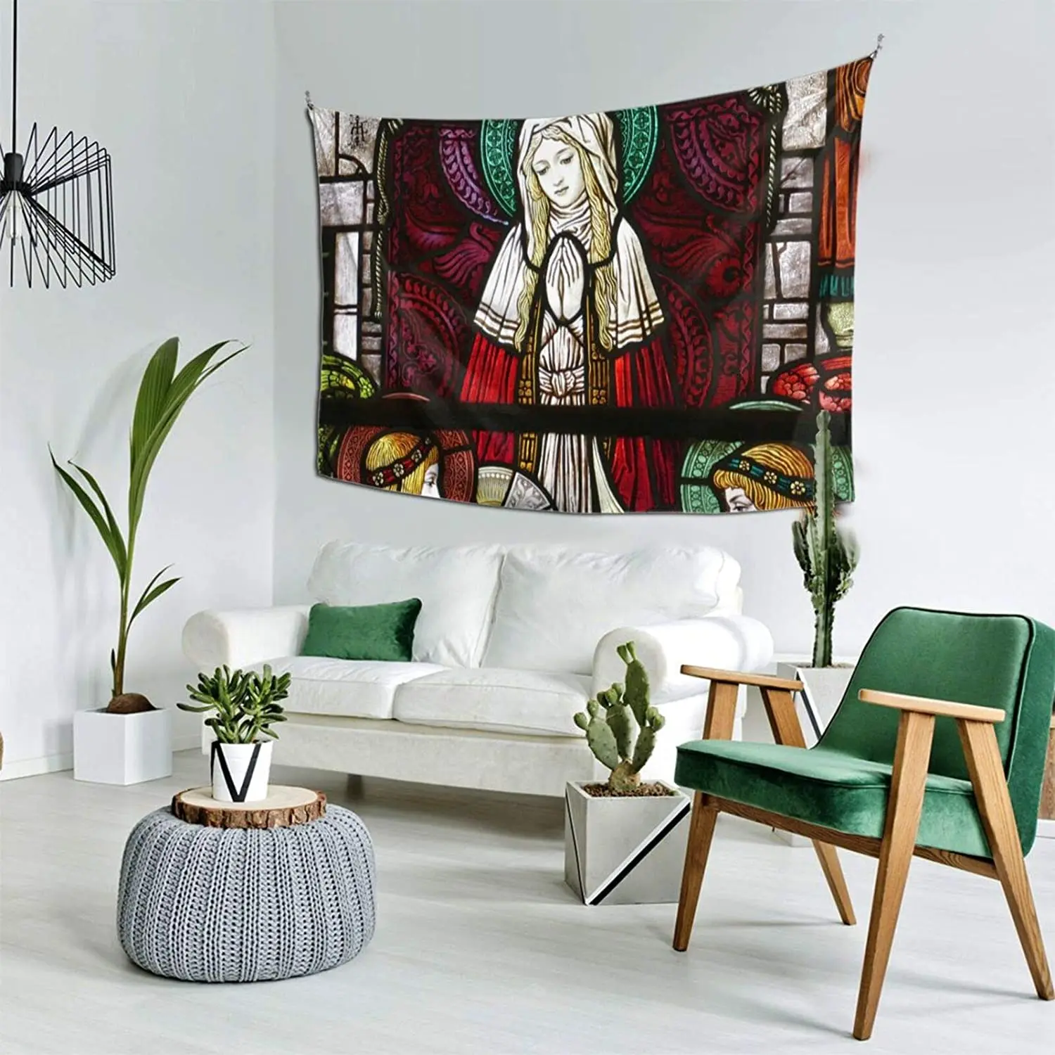 Настенные декоративные бумаги религиозное витражное стекло Иисус гобелены