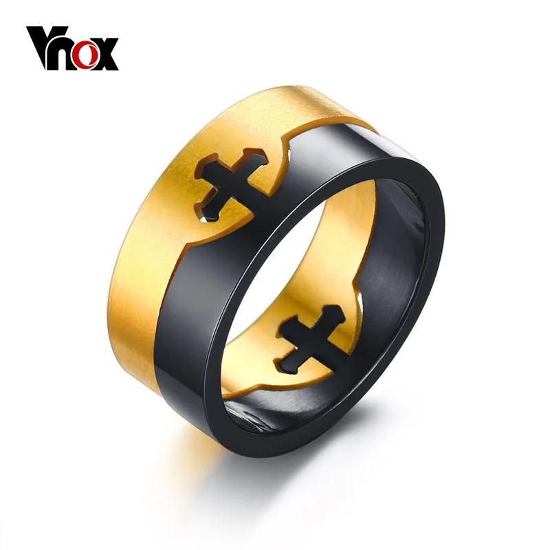 Vnox кольца мужские может отделить крест обручальное кольцо
