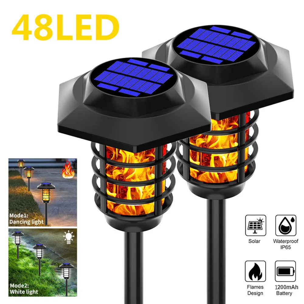 

Solar Outdoor LED Light Torch Flame Flickering Lantern Waterproof Solar Powered Garden Lamp Yard Lawn Pathway Landscape Decor