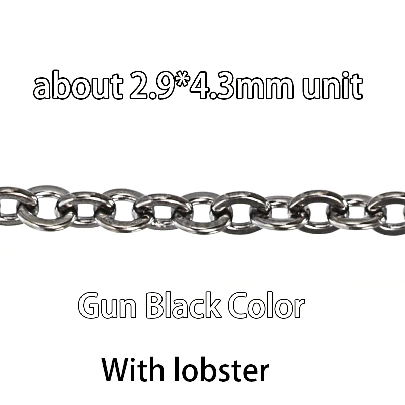 Gun Black Big 10 шт. посеребренный старинный бронзовый медный O Link длинная филигранная Мужская цепочка на шею навалом крест цепочка ручная работа ювелирных изделий - Цвет: Gun Black Big