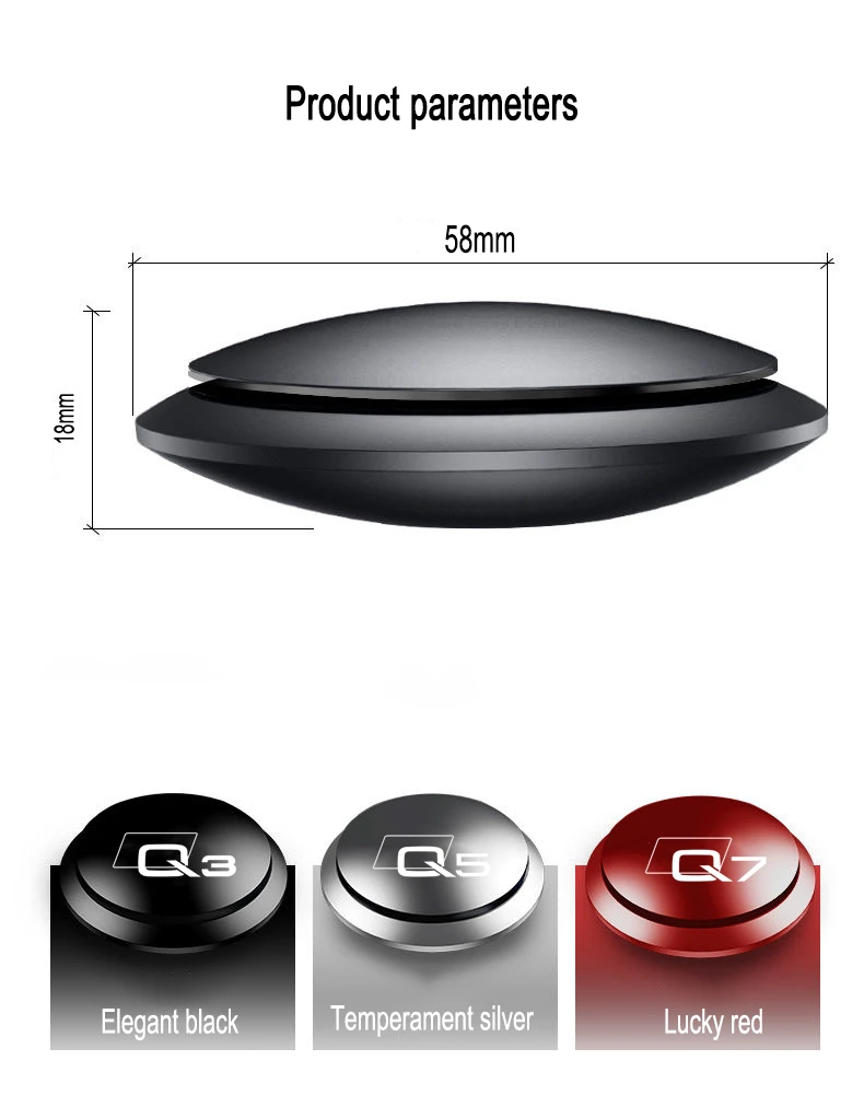 

Car Aluminum alloy Air Freshener Instrument UFO Shape Seat Aromatherapy Flavor Perfume For Audi Q3 Q5 Q7 Q8 car accessories