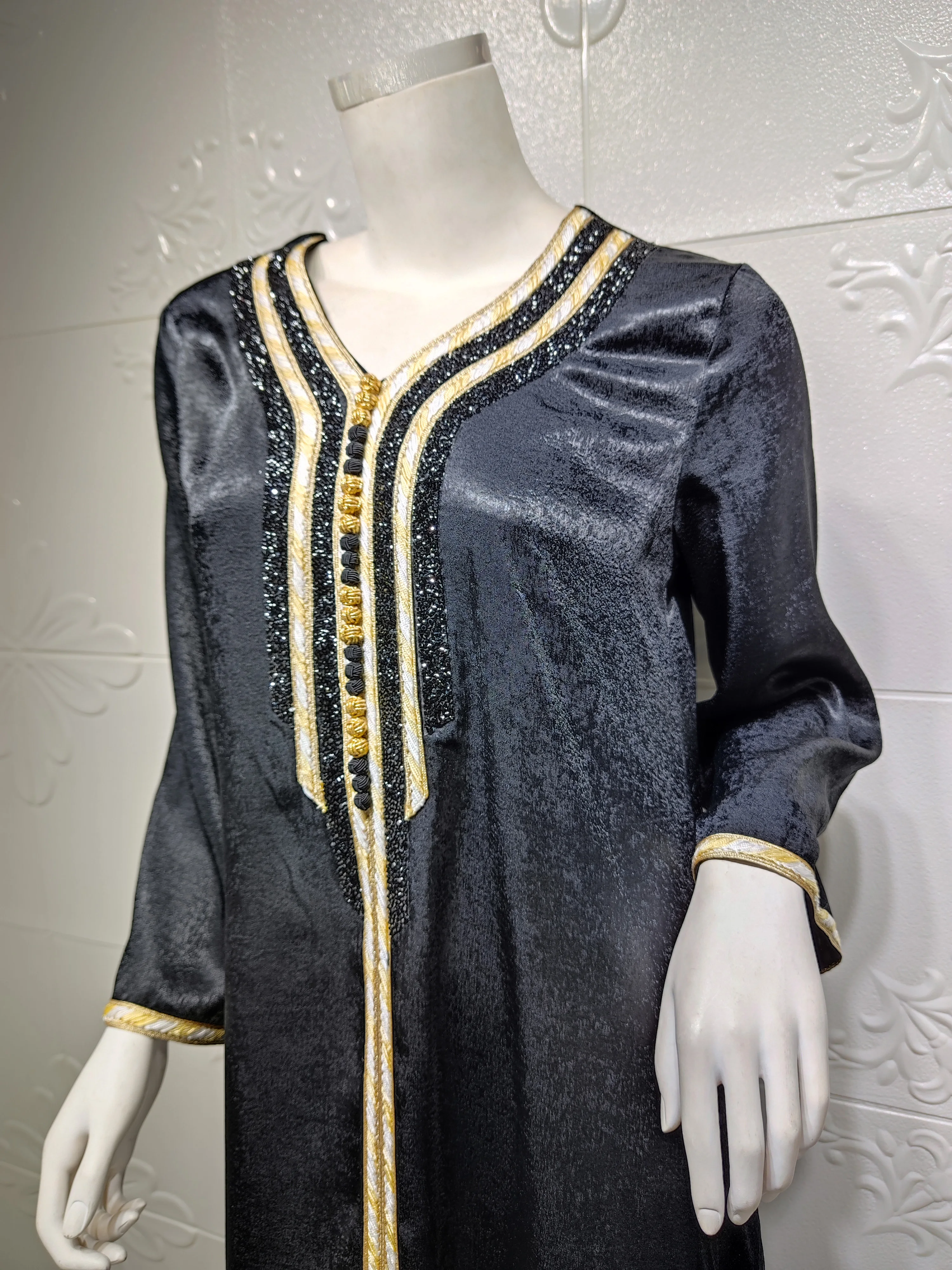 Модное мусульманское платье-хиджаб XITALI Eid 2021 элегантная женская черная лента с
