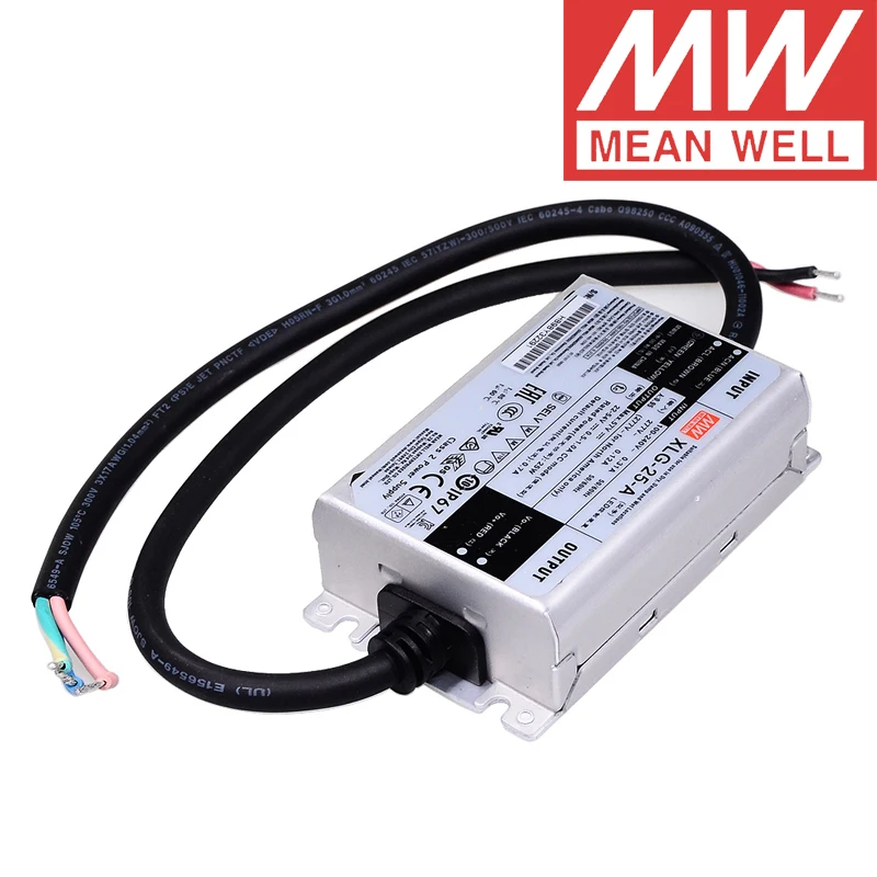 

Металлический Чехол Mean Well XLG-25-A/AB IP67 с PFC уличным/архитектурным освещением, с драйвером постоянного питания 25 Вт