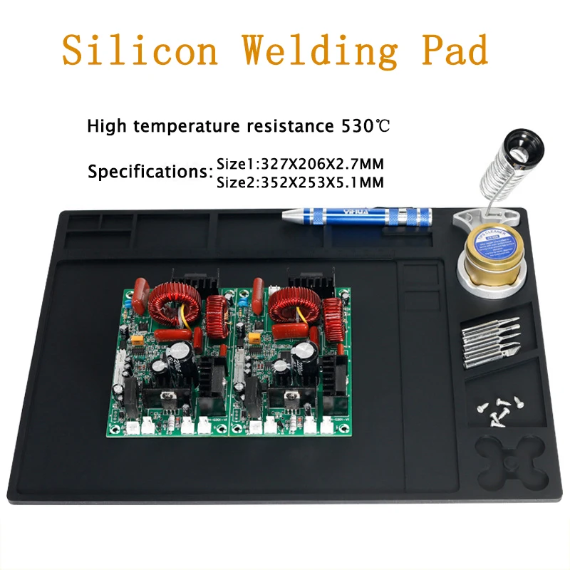 

Heat Insulation Silicone Soldering Pad Maintenance Mat With Magnetic Black Silicone Welding Work Station Maintenance Platform