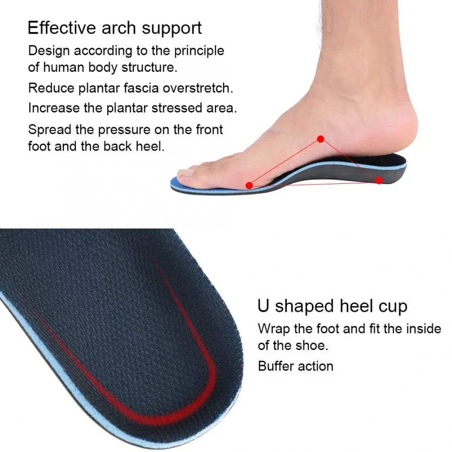 

Pedicure Arch Support Orthotic Insole Buffer Pressure Pain Relief Unisex Flatfoot Correction Foot Pad Orthopedic