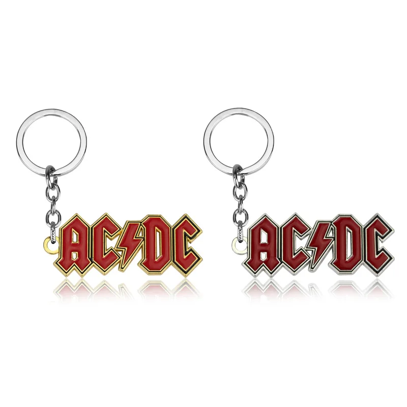 

Hot Rock Music Band Key Chain AC Letter брелок Metal Alloy Key Ring Wholesale Trendy Keyring llavero Car Keychain Accessories