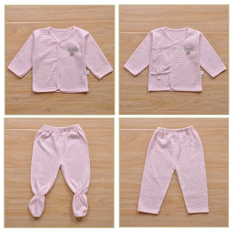 

2018 New newborns clothes pure cotton for four seasons 7 sets clothes 7 pieces colored cotton no box