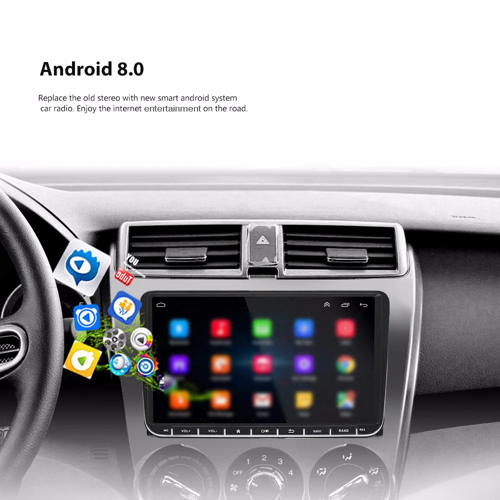 Zeepin ML-CKVW92, 9 дюймов, Android 8,0, Универсальное автомобильное радио для VW 2din, четырехъядерный 1,2 ГГц, Автомобильный gps навигатор, мультимедийный плеер