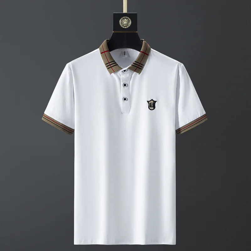 

2021 New Men's Summer Fashion Business Slim Fit Cotton Polo Shirt Men Soild Color Shirt Thin Casual Embroidery Polo Shirt Tops