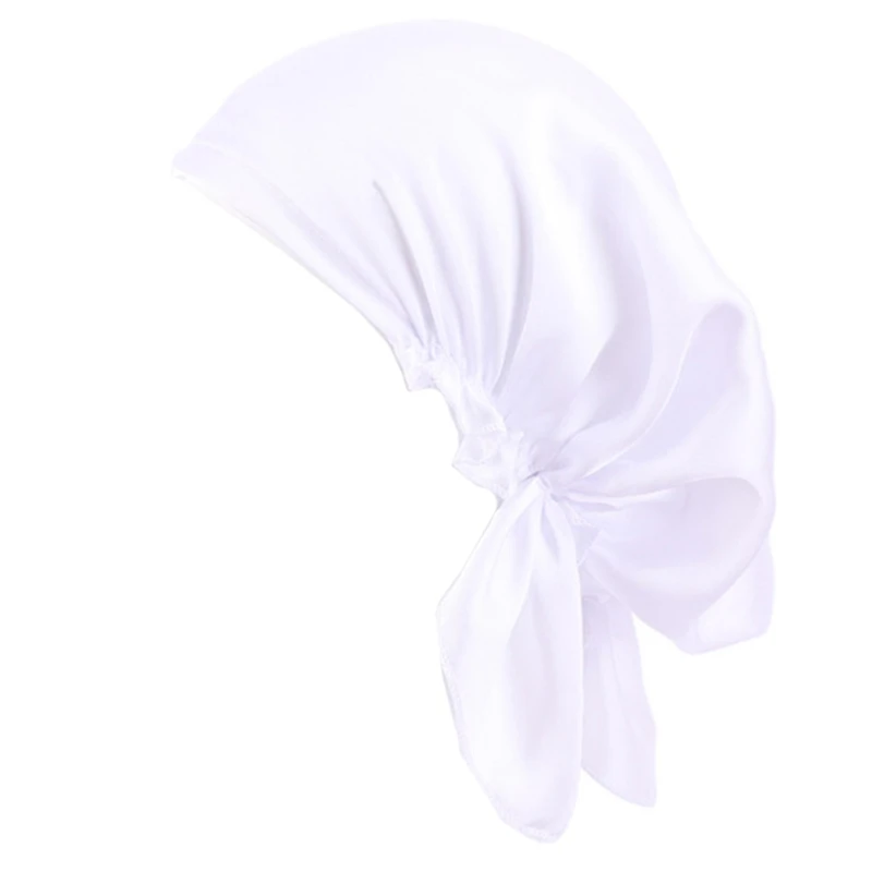 

Pre Tied Satin Night Sleep Chemo Hat Muslim Turban Elastic Beanie Cap Headscarf