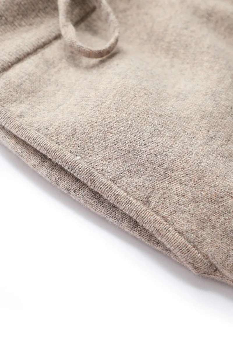 Женские прямые брюки из 100% чистой шерсти трикотажные с эластичным поясом плотные