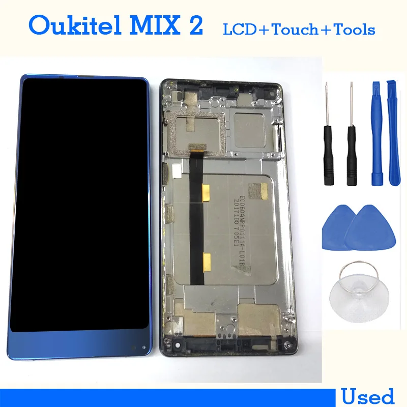 

Original Touch Screen + LCD Display With Frame Digitizer Assembly Replacement Parts Accessory + Tools For OUKITEL MIX 2,Used