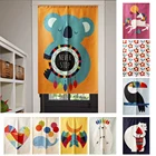 Милая мультяшная дверная занавеска с животными, Короткая занавеска для кухни, красочная картина для гостиной, детской спальни, подвесная полузанавеска