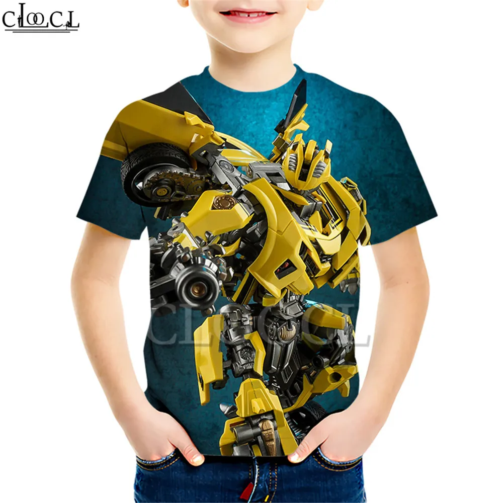 Kids T shirt 10 Футболка с принтом супергероя автомобиля шмеля Креативная одежда с объемным рисунком для мальчиков и девочек Повседневные детские топы с короткими рукавами, Прямая поставка - Цвет: Kids T shirt 10