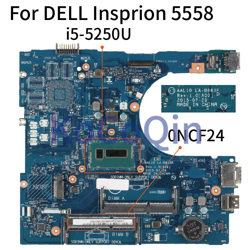 Материнская плата для ноутбука DELL Insprion 5458 5558 5758 Core SR26C I5-5250U | Компьютеры и офис