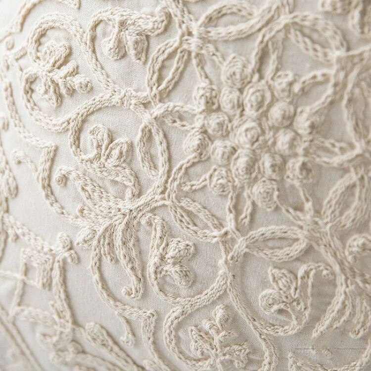 Бежевая вышитая наволочка для подушки винтажная Цветочная Марокканская лампа