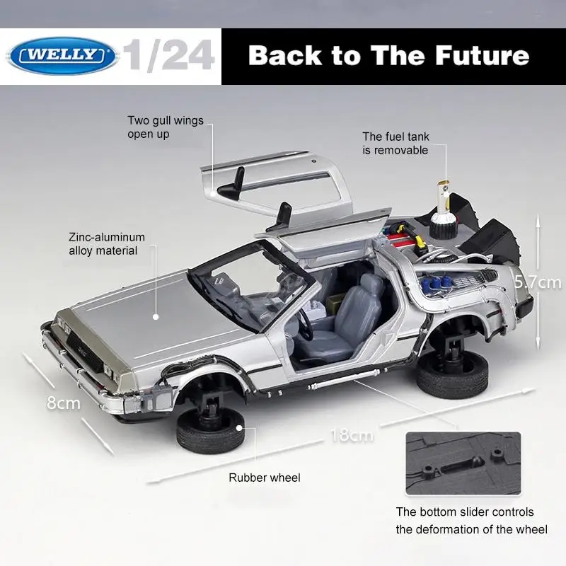 Модель автомобиля WELLY 1:24 металлическая 1/2/3/Fly DMC-12 | Игрушки и хобби