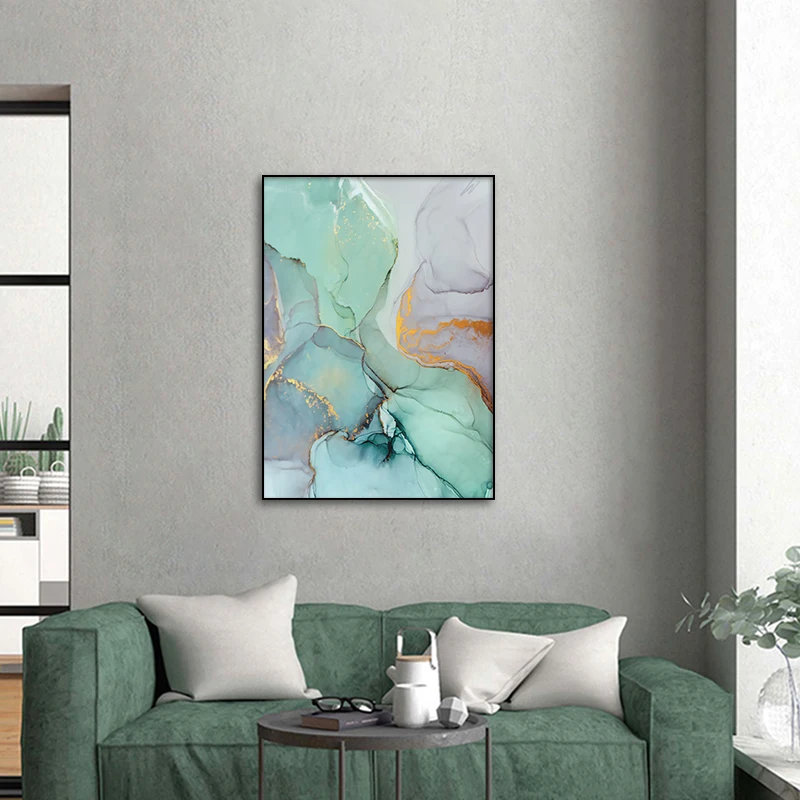 

Abstract Texture Poster Gold Blue Green Wall Art Print Modern Style Canvas Painting Nordic Picture for Living Room Home Decor