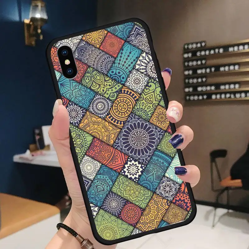

Mandala pattern high quality Phone Case for iPhone 11 12 pro XS MAX 8 7 6 6S Plus X 5S SE 2020 XR
