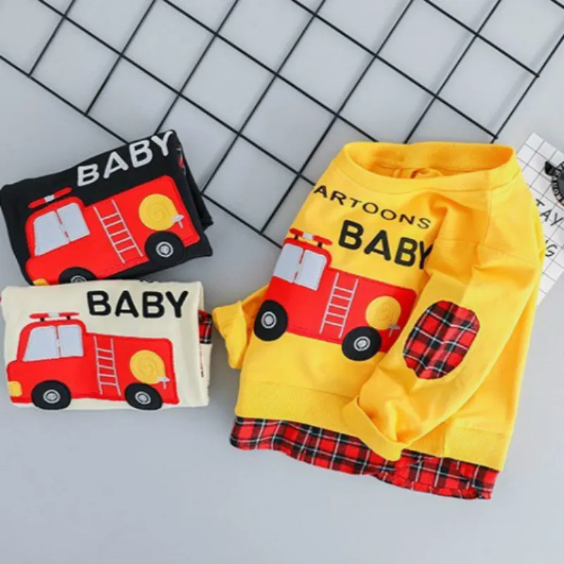 Spring New Baby Boys Girls Casual Clothes Kids Cartoon T-Shirt Jeans 2Pcs/Set Infant Cotton Clothing Children Fashion Tracksuits | Детская