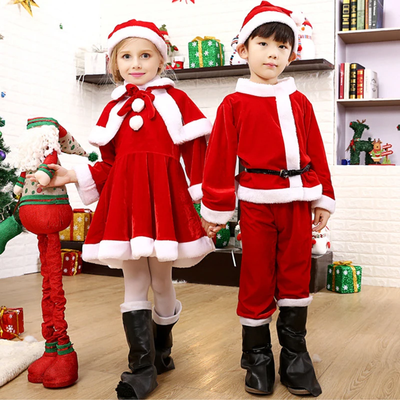Детская Рождественская одежда Женская Стандартная костюм Санты подарочная