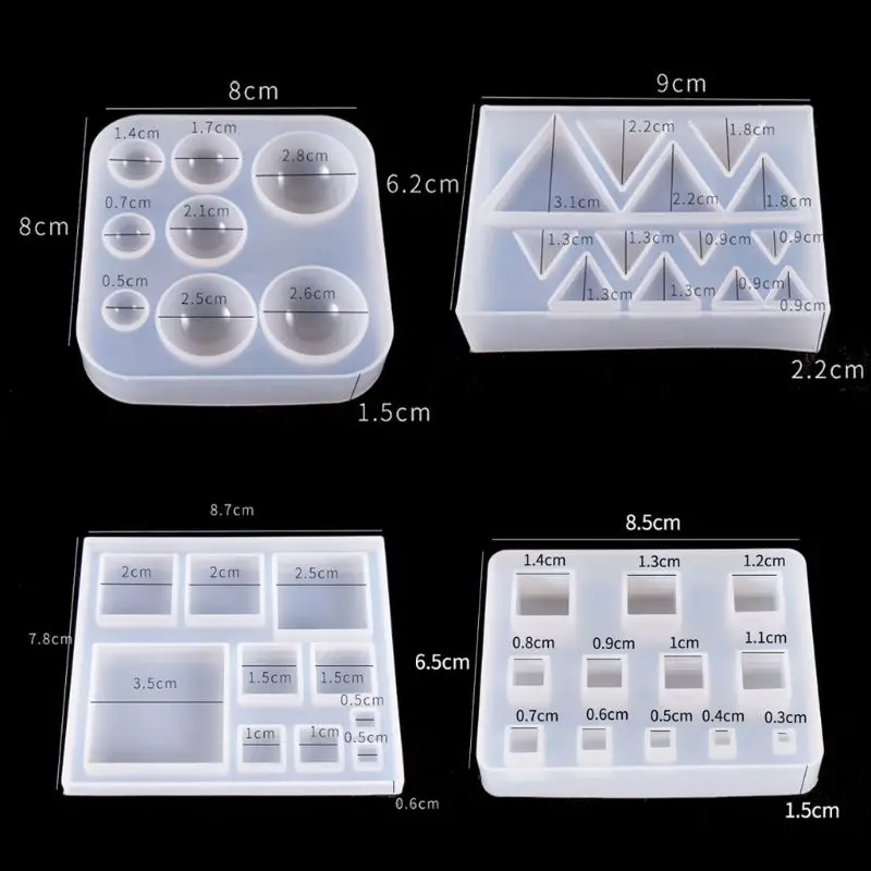 4 шт./компл. DIY геометрической формы Резина Силиконовый пресс форм всех Размеры