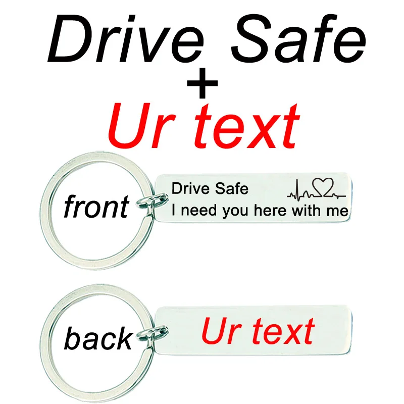 Drive Safe U text Персонализированный Календарь-брелок, выгравированный с вашими текстами, фирменный брелок, ручной штампованный календарь, дата, выделенная сердцем - Цвет: Drive Safe U text