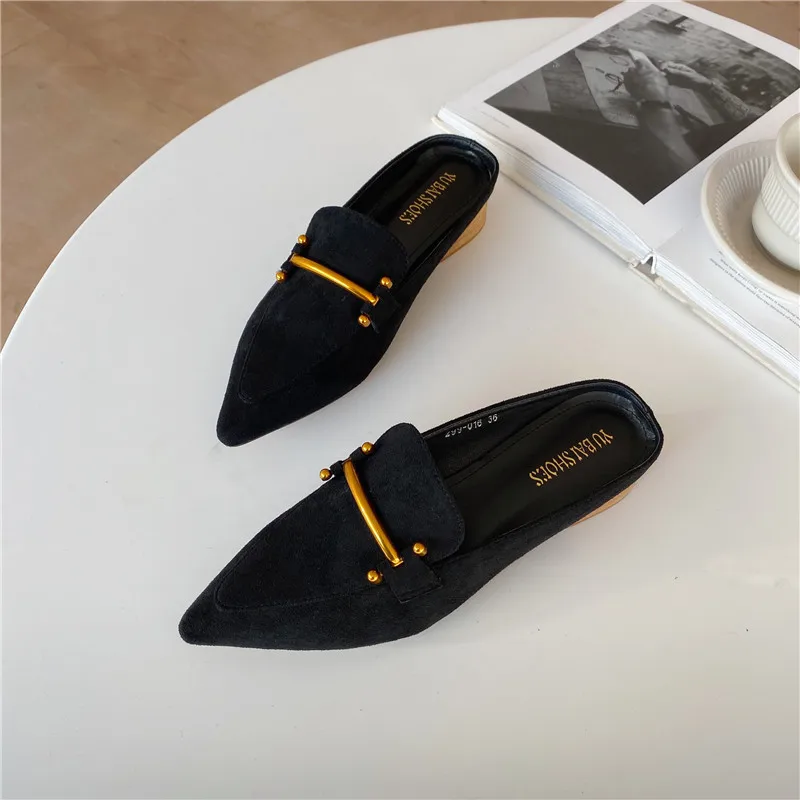 2020 г. летние модные женские шлепанцы дизайнерские туфли без задника черные