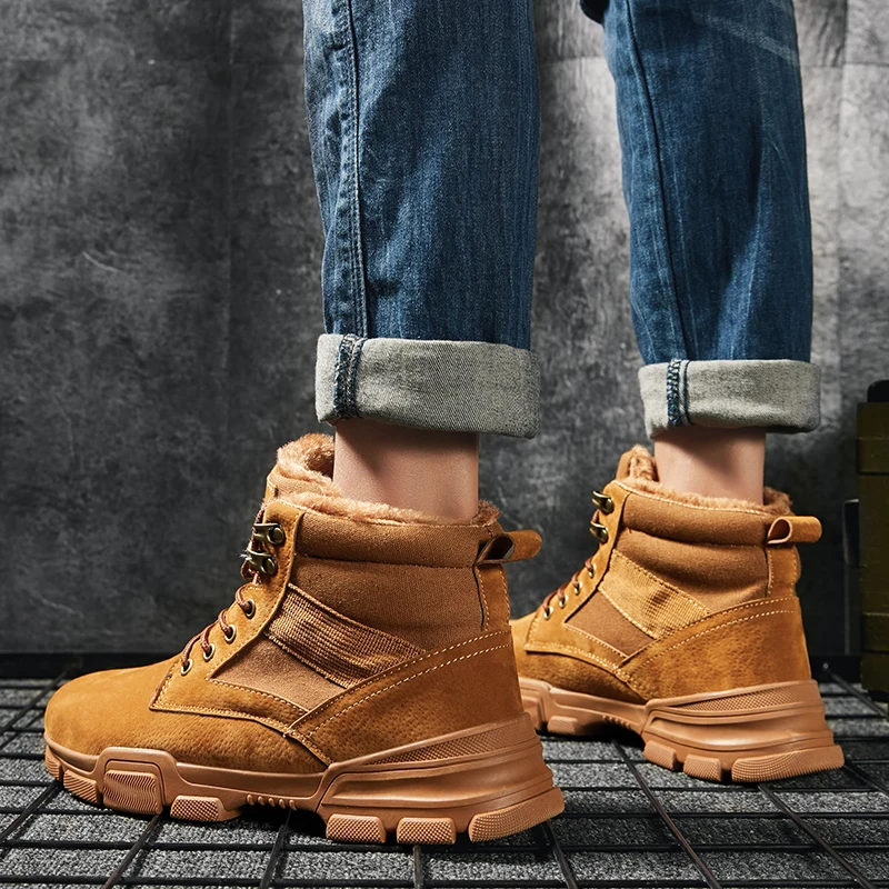 

High Heel Boots For Men Snow Boots Men's Shoes Western Cowboy Men For Safety Rubber Motocycle Man Work Mens Dress Protective