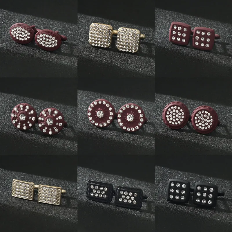 

Цветные модные запонки Стразы, индивидуальные запонки для мужчин, запонки для французских рубашек, мужские свадебные аксессуары