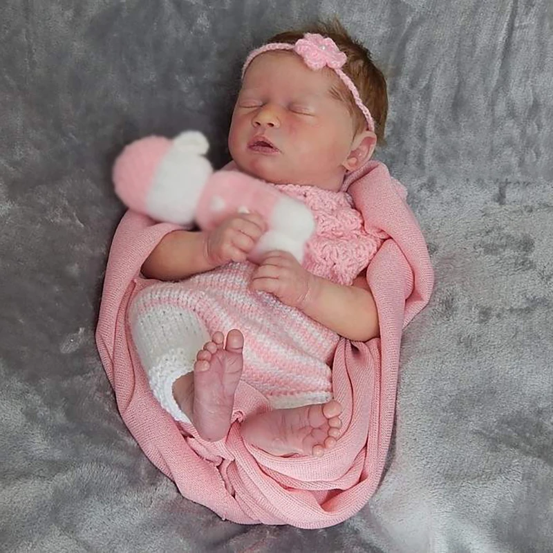 

18.5 Inches Reborn Doll kit Skya Sleeping Baby Lifelike Newborn Unpainted Unfinished Doll Parts DIY Blank Doll Kit