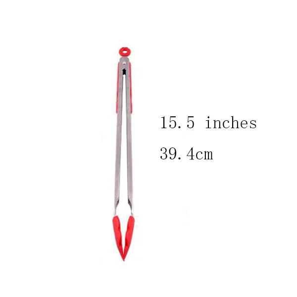 39.4cm Силиконовые 7/9/12/14/16 дюймов спагетти салат тосты барбекю мясо длинный плоский щипцы инструмент для кухни инструменты для приготовления пищи щипцы для еды - Цвет: 39.4cm
