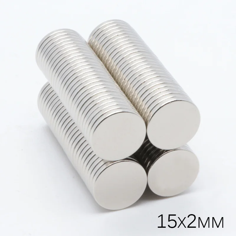 

50Pcs 15x2mm Super Strong powerful Long Round Cylinder Magnets Rare Earth Neodymium 15mm x 2mm N35 ndfeb permanent imanes