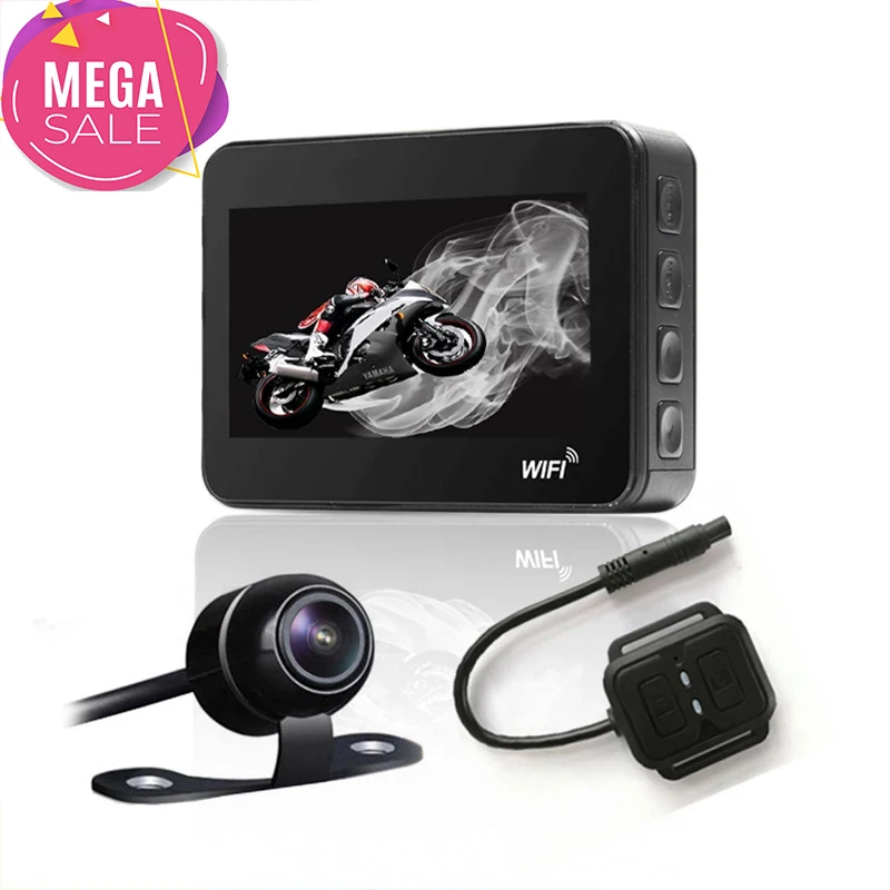 HD 1080P мотоцикл dashcam изображение заднего вида 120 градусов Камера автомобиля Wi Fi с