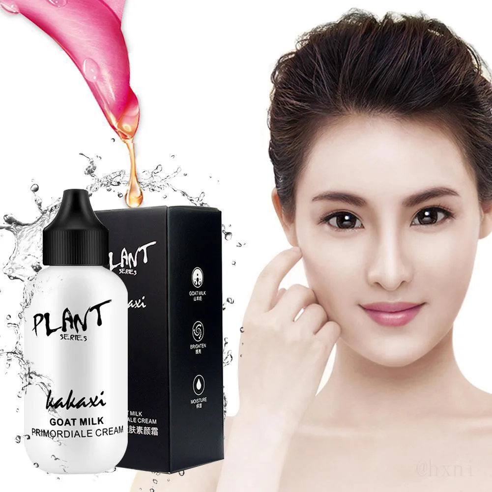 

Goat Milk Foundation Cream Lazy Face Cream Revitalizing Full Coverage Waterproof Lasting Brighten Cover Dark Circles TSLM1