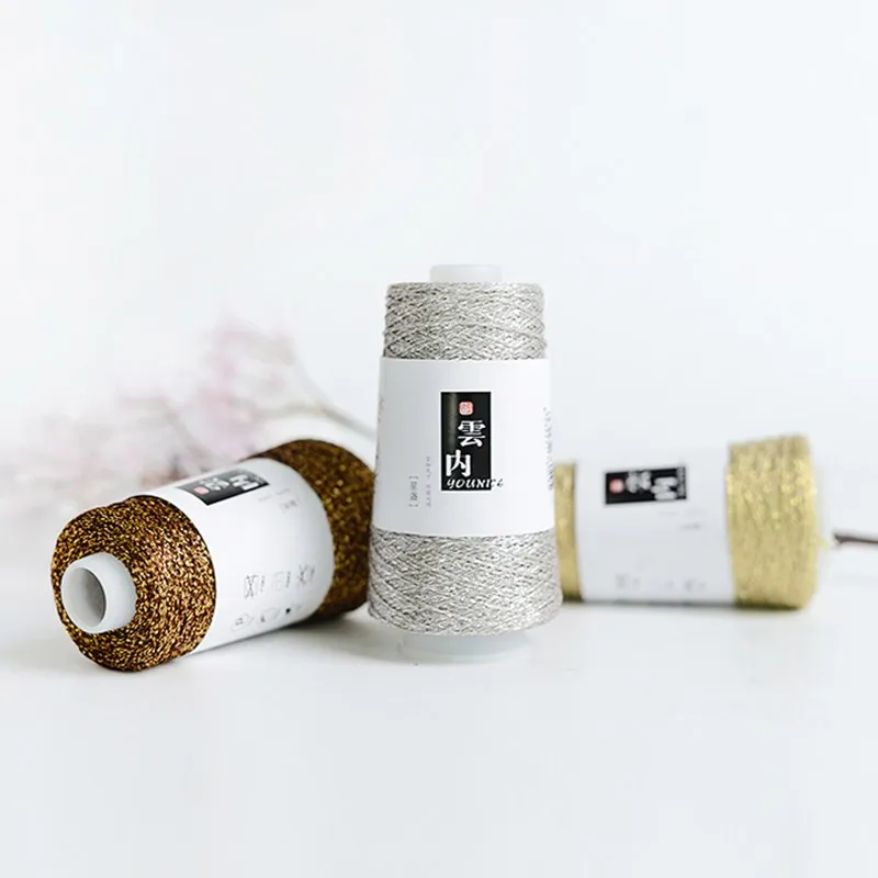 Новинка мягкая металлическая пряжа Уникальная Золотая нить шерстяная для