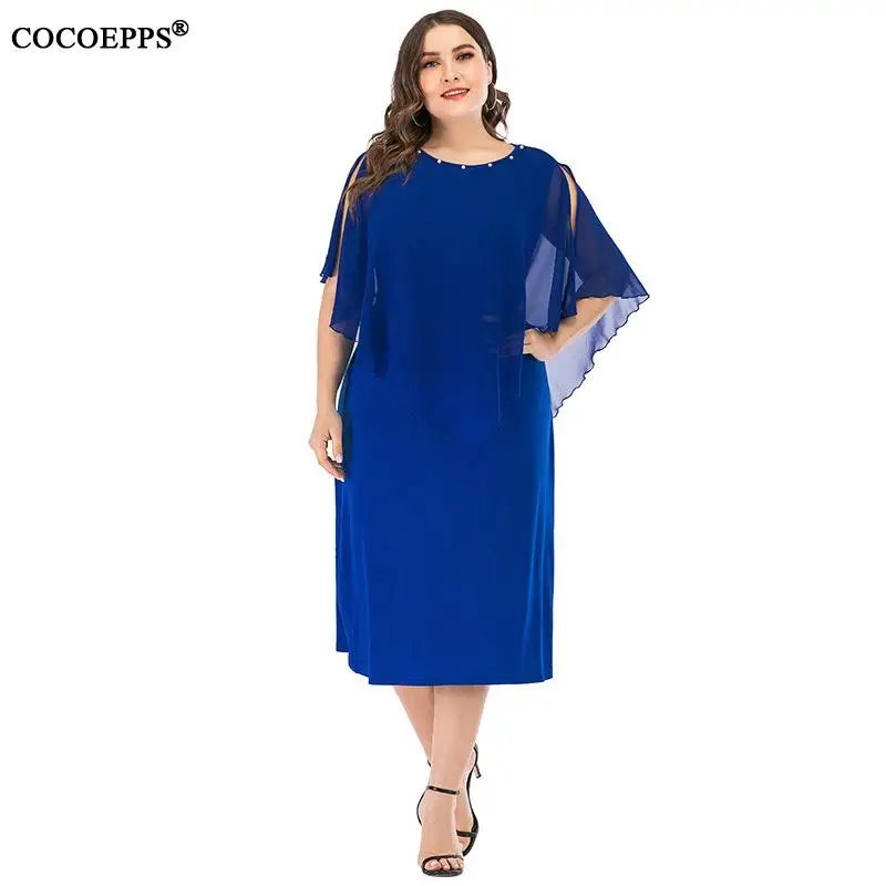 Длинное женское платье COCOEPPS сезона весна-лето 2020 повседневное офисное большого