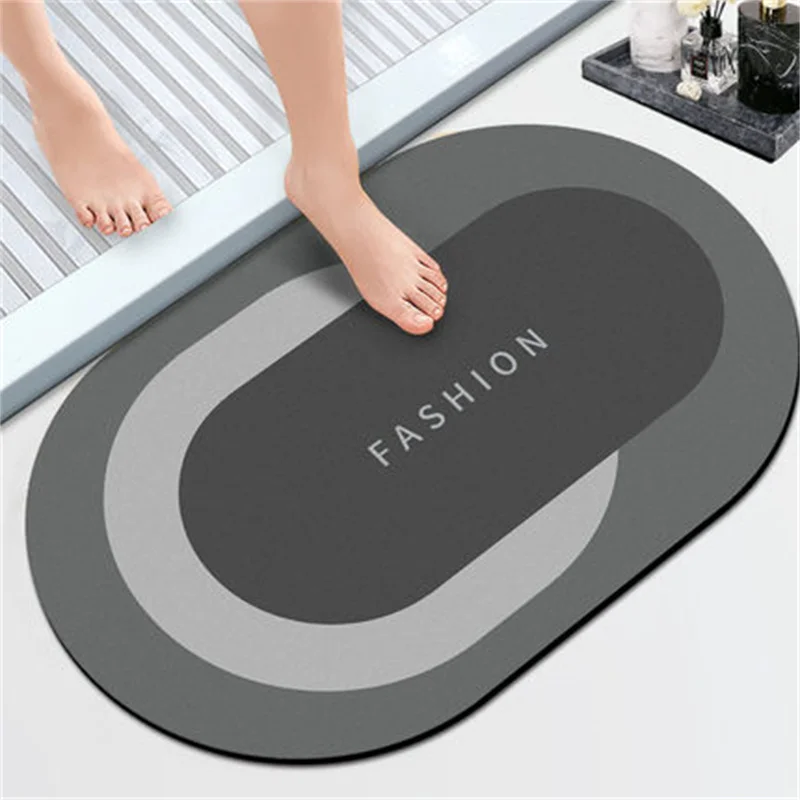 

Bathroom Nano Diatom Mud Soft Mat Super Absorbent Foot Mat Quick-Drying Household Bathroom Wear-Resistant Non-Slip Door Mat