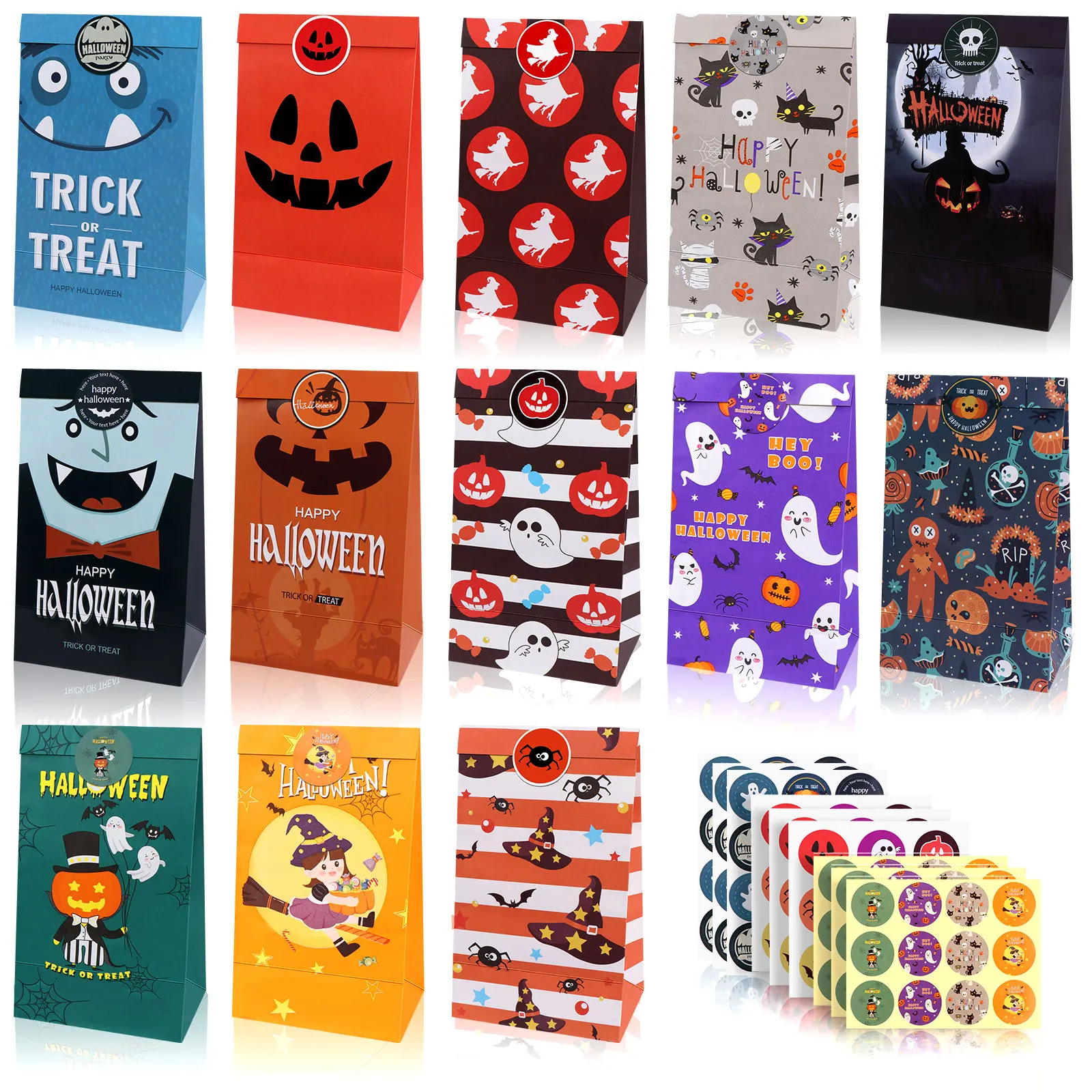 12 шт. пакет из крафт-бумаги в виде тыквы | Дом и сад